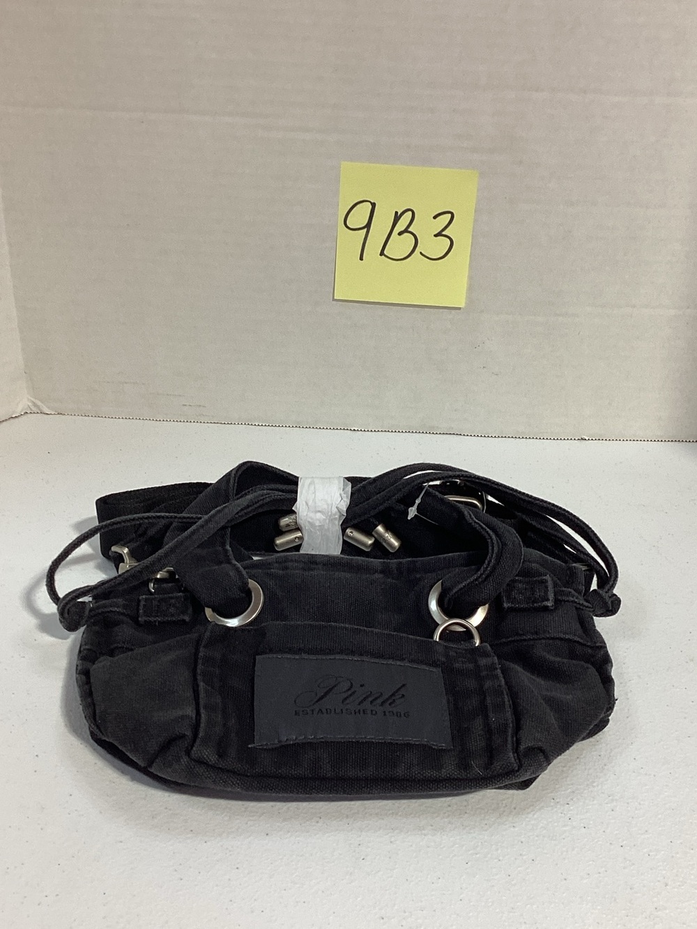 PINK Victoria's Secret Black Mini Shoulder Bag with Ring Hardware